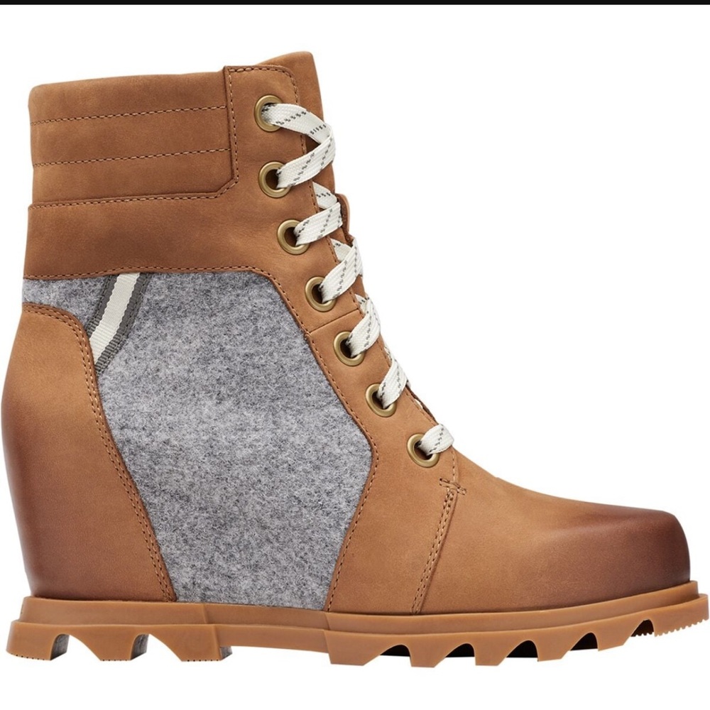 Sorel Womens Joan of Arctic Wedge III Lexie Tan Combat & Lace-up Boots NWOB